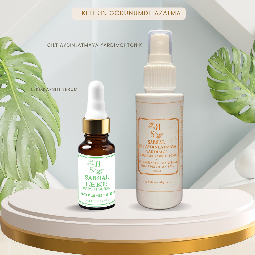 Leke karşıtı serum ve Cilt aydınlatmaya yardımcı kırışıklık karşıtı Tonik