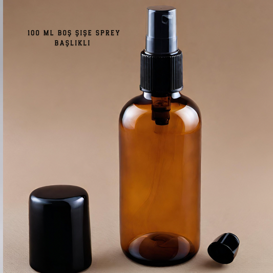 100 ml sprey başlıklı ve kilitli kapaklı şişe