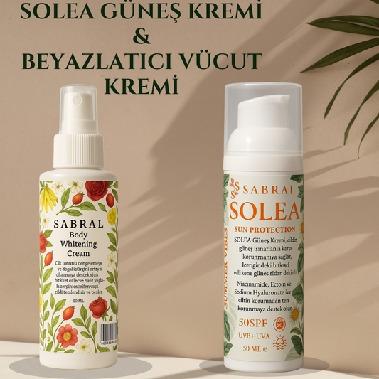 BEYAZLATICI VÜCUT NEMLENDİRİCİ KREM & SOLEA GÜNEŞ KREMİ 2Lİ SET