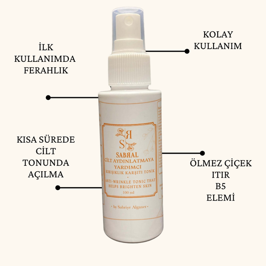 Sabral Cilt Aydınlatıcı Tonik – 100ml ( Yatıştırıcı • Anti-Aging • Gözenek Dengeleyici Doğal Tonik)